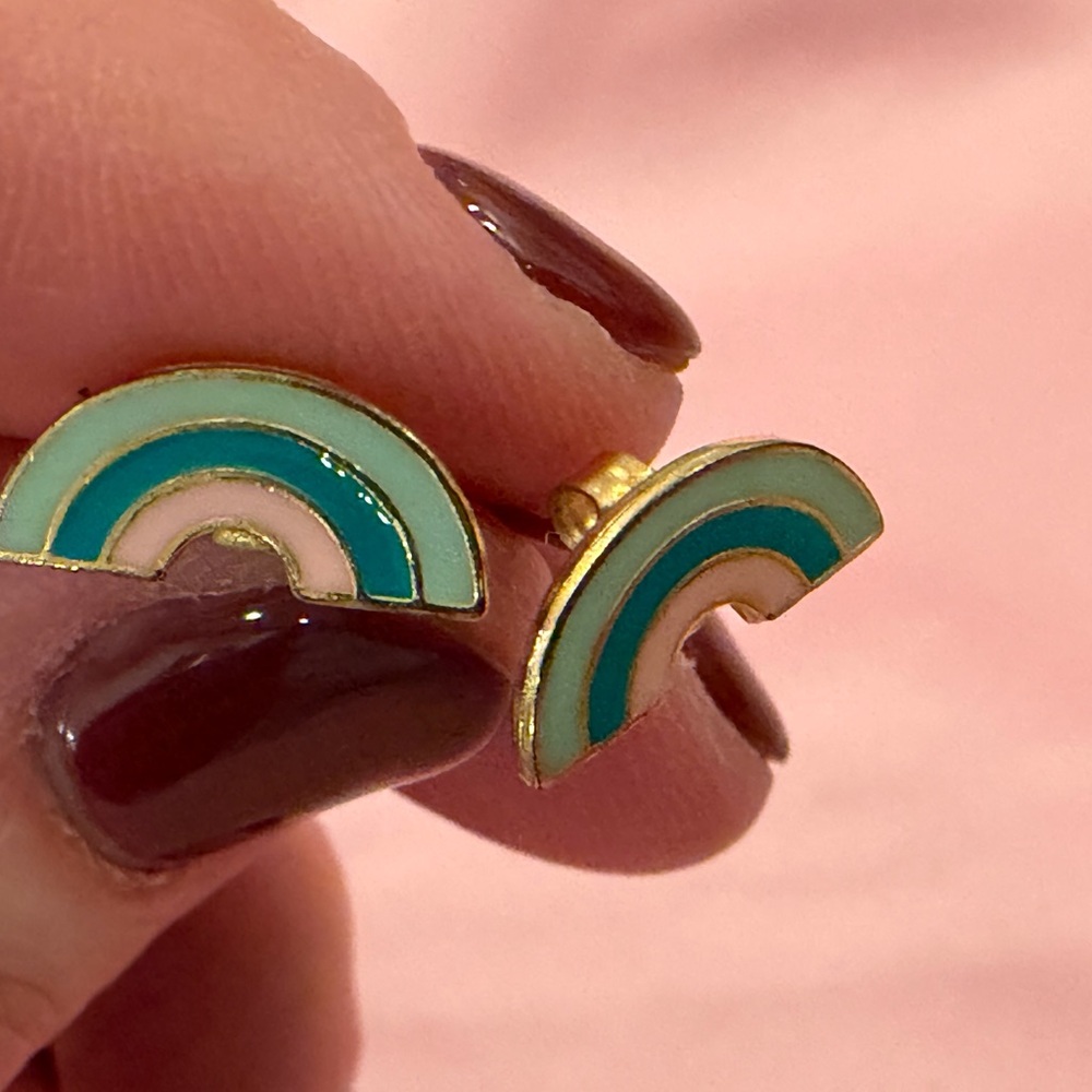 Pastel Rainbow Earrings with Gold Hardward